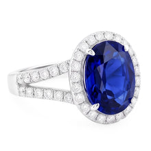 Natural Sapphire Ring 5ct - White Gold 14K