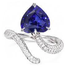 Natural Sapphire Ring 5ct - White Gold 14K