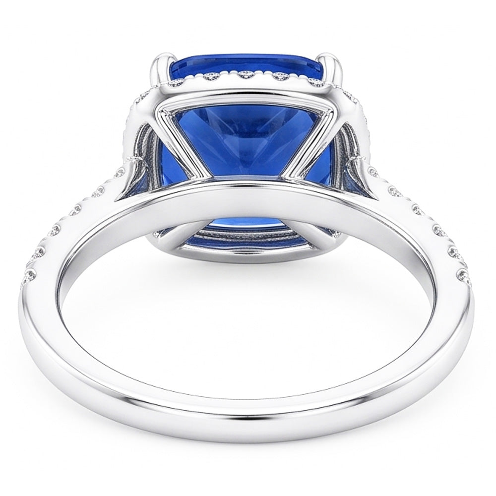 Natural Sapphire Ring 5ct - White Gold 14K