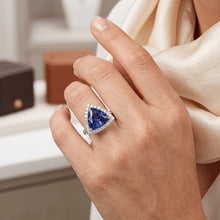 Natural Sapphire Ring 5ct - White Gold 14K