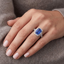 Natural Sapphire Ring 5ct - White Gold 14K
