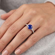 Natural Sapphire Ring 5ct - White Gold 14K