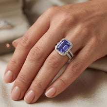 Natural Sapphire Ring 5ct - White Gold 14K