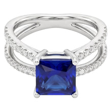 Natural Sapphire Ring 6.25ct - White Gold 14K