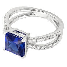 Natural Sapphire Ring 6.25ct - White Gold 14K