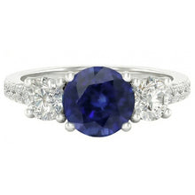 Natural Sapphire Ring 6.50ct - White Gold 14K
