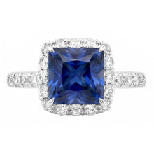 Natural Sapphire Ring 6.50ct - White Gold 14K