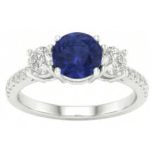 Natural Sapphire Ring 6.50ct - White Gold 14K