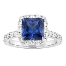 Natural Sapphire Ring 6.50ct - White Gold 14K