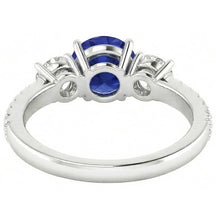 Natural Sapphire Ring 6.50ct - White Gold 14K