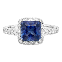 Natural Sapphire Ring 6.50ct - White Gold 14K