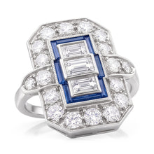 Natural Sapphire Ring 6.75ct - White Gold 14K