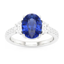 Natural Sapphire Ring 6.75ct - White Gold 14K