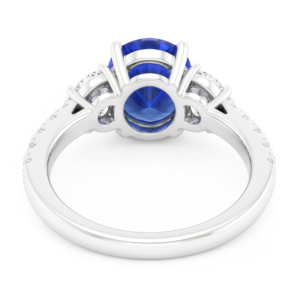 Natural Sapphire Ring 6.75ct - White Gold 14K
