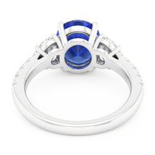 Natural Sapphire Ring 6.75ct - White Gold 14K