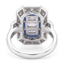 Natural Sapphire Ring 6.75ct - White Gold 14K