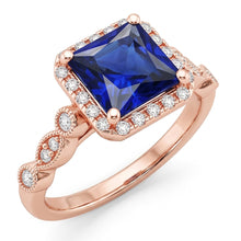 Natural Sapphire Ring 6ct - Rose Gold 14K