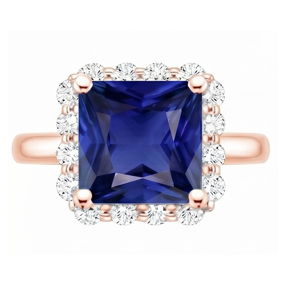 Natural Sapphire Ring 6ct - Rose Gold 14K