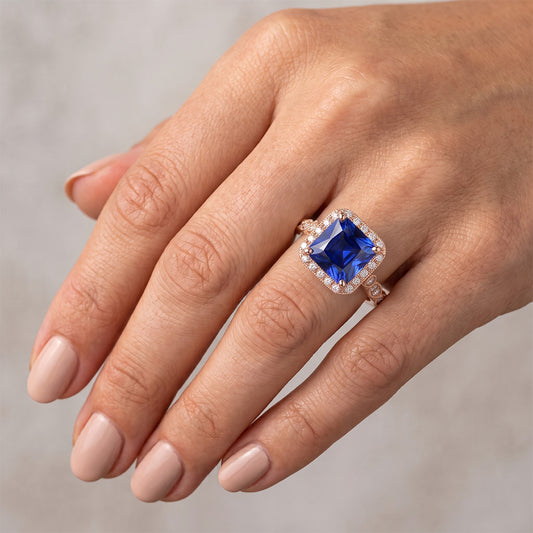 Natural Sapphire Ring 6ct - Rose Gold 14K
