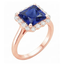 Natural Sapphire Ring 6ct - Rose Gold 14K