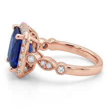 Natural Sapphire Ring 6ct - Rose Gold 14K