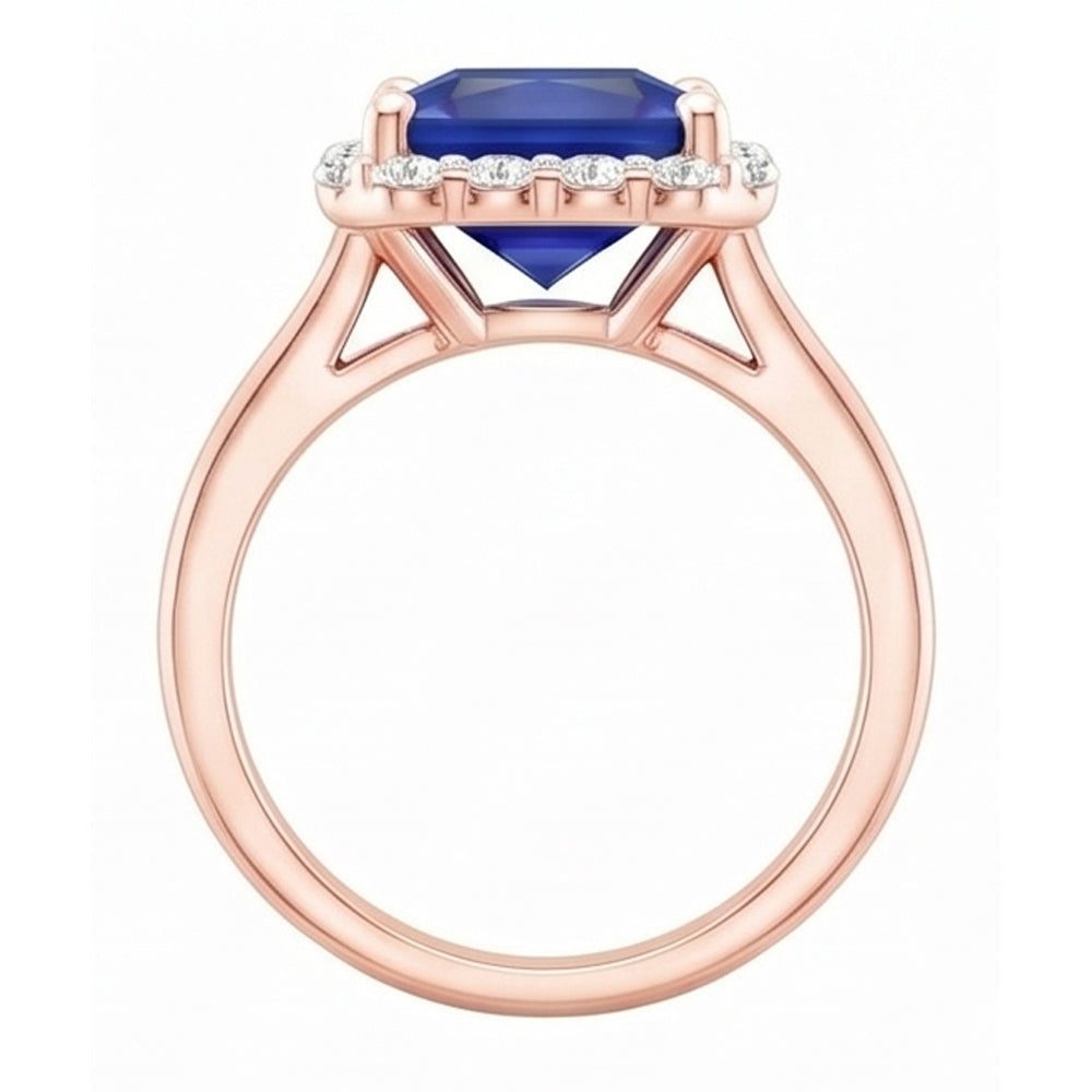 Natural Sapphire Ring 6ct - Rose Gold 14K