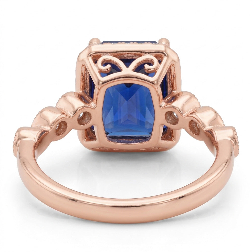 Natural Sapphire Ring 6ct - Rose Gold 14K