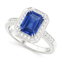 Natural Sapphire Ring 6ct - White Gold 14K