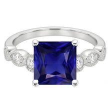 Natural Sapphire Ring 6ct - White Gold 14K