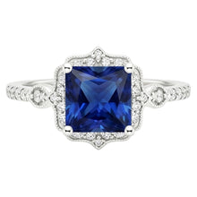 Natural Sapphire Ring 6ct - White Gold 14K