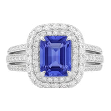 Natural Sapphire Ring 6ct - White Gold 14K