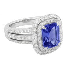 Natural Sapphire Ring 6ct - White Gold 14K