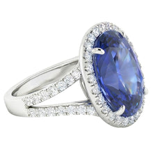 Natural Sapphire Ring 6ct - White Gold 14K