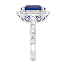 Natural Sapphire Ring 6ct - White Gold 14K