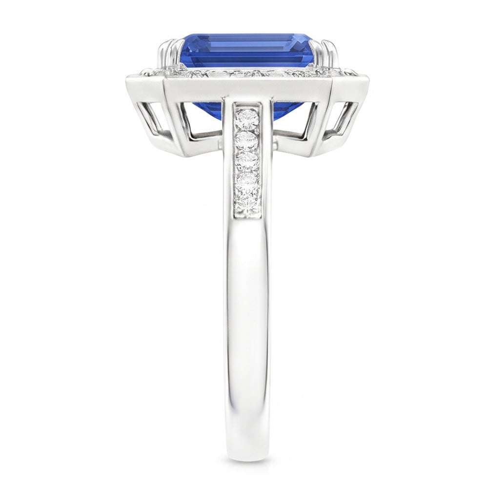 Natural Sapphire Ring 6ct - White Gold 14K