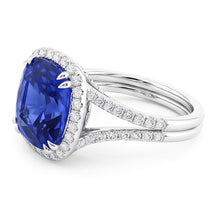 Natural Sapphire Ring 6ct - White Gold 14K