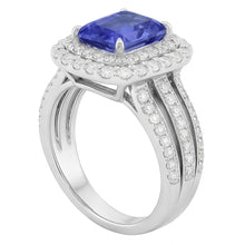 Natural Sapphire Ring 6ct - White Gold 14K