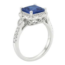Natural Sapphire Ring 6ct - White Gold 14K