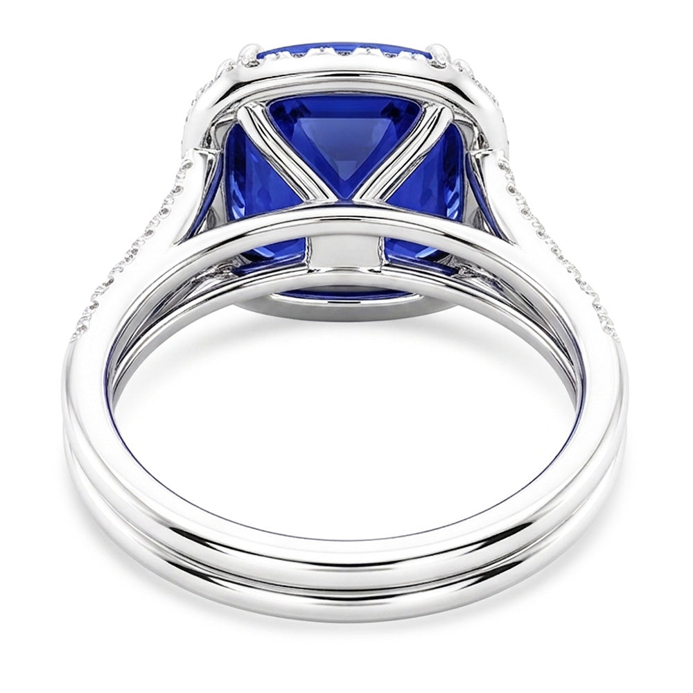 Natural Sapphire Ring 6ct - White Gold 14K