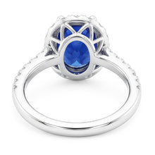 Natural Sapphire Ring 6ct - White Gold 14K