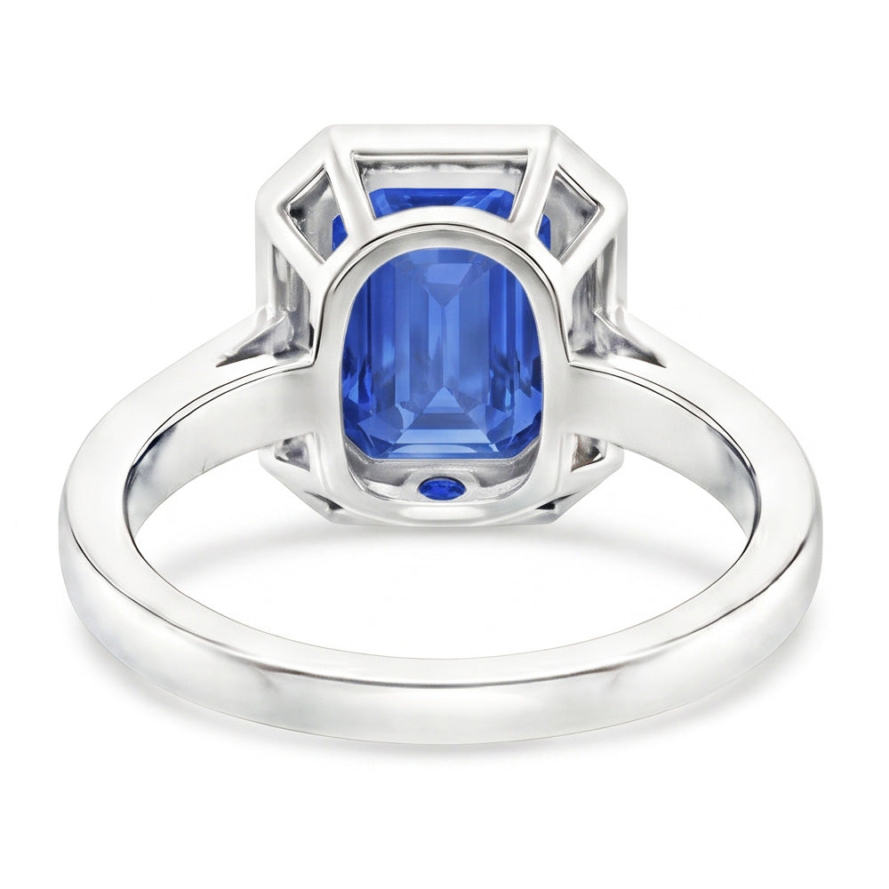 Natural Sapphire Ring 6ct - White Gold 14K