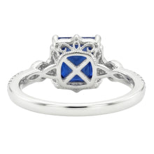 Natural Sapphire Ring 6ct - White Gold 14K