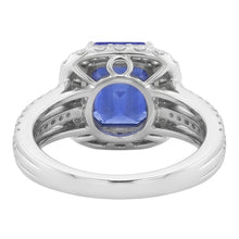 Natural Sapphire Ring 6ct - White Gold 14K
