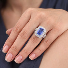 Natural Sapphire Ring 6ct - White Gold 14K