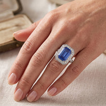 Natural Sapphire Ring 6ct - White Gold 14K