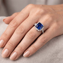 Natural Sapphire Ring 6ct - White Gold 14K