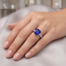 Natural Sapphire Ring 6ct - White Gold 14K