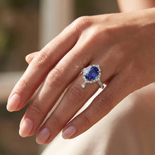 Natural Sapphire Ring 6ct - White Gold 14K