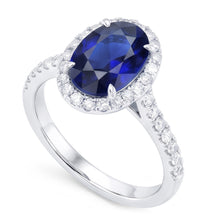 Natural Sapphire Ring 7.50ct - White Gold 14K