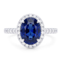 Natural Sapphire Ring 7.50ct - White Gold 14K